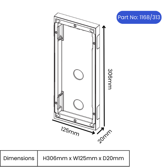 URMET 1168/313 Housing with Wall Frame, 3 Modules, Surface Wall Mount - Alpha