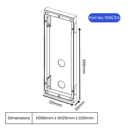Urmet 1168/314 Housing with wall frame, 4 modules, surface wall mount - Alpha