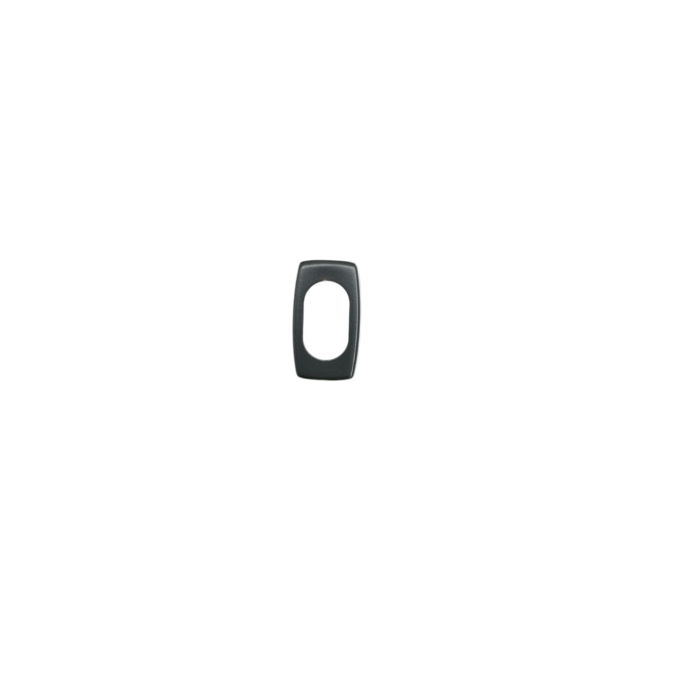 Lockwood 1336PC Brass Rectangular Escutcheon with Oval Cylinder Hole Black Polyester Powdercoat