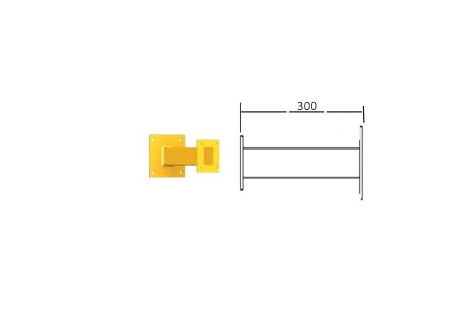 SEW300, 300m Long Square Wall Mount Yellow Powder Coated Finish