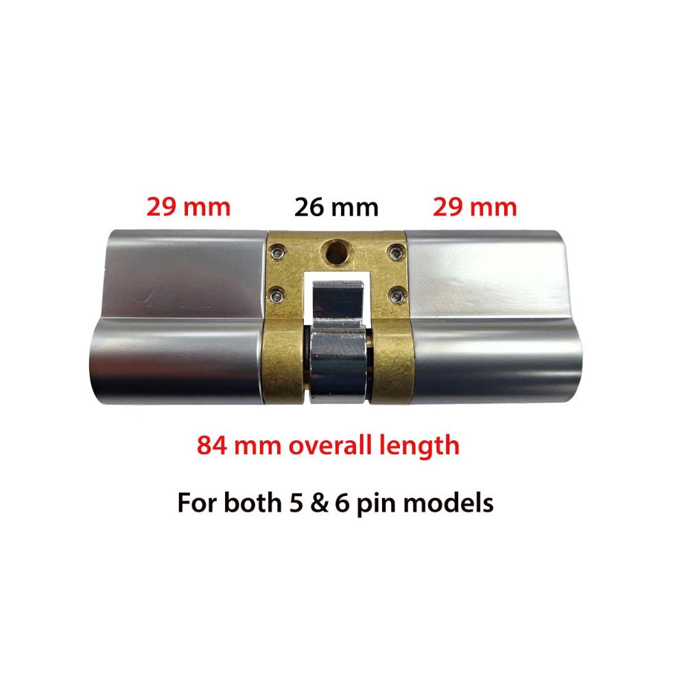 Brava Metro BR905551MOD5PSC 905551 Rekeyable Modular Fixed Cam Double Cylinder LW4 Profile KD Satin Chrome