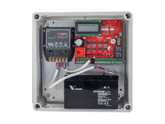 Elsema, Solar12 12 Volt Solar Kit for Double Gates with MPPT Solar Charger & 12.0Ah Backup Battery