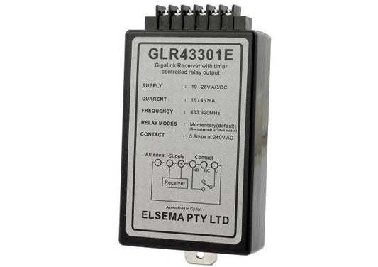Elsema, GLR43301, 1 Ch Relay out RX 433MHz 11-28VAC/DC