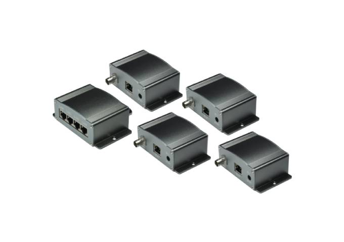 IPC-7414-Kit IP Over Coax Balun, 4-Channel Master Unit+ 4 IPC7100