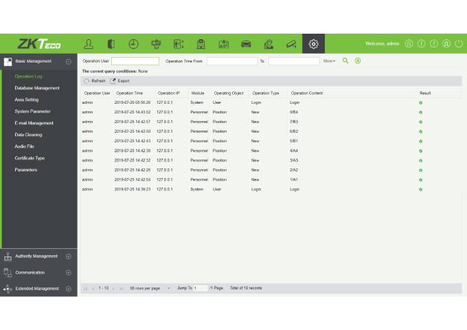 ZKTeco ZKBioSecurity 3.0 App 1 User - Basic