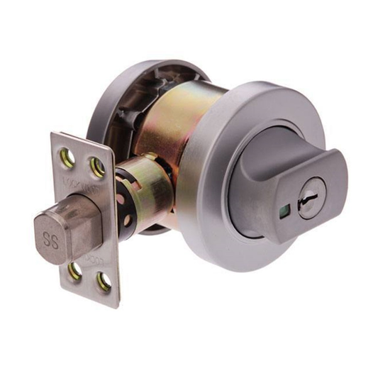 Lockwood 005B1SC Paradigm 005 Deadbolt Round Rose Double Cylinder Satin Chrome Pearl