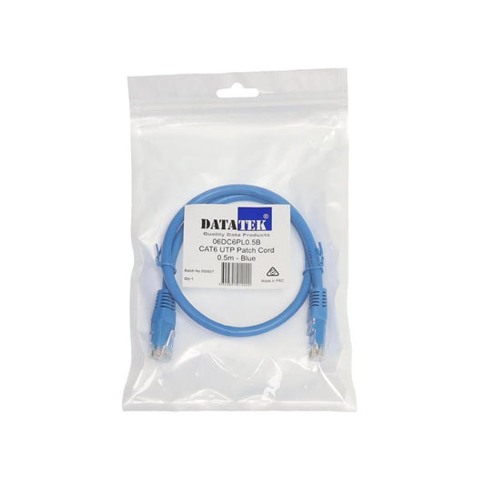 Datatek 06DC6PL0.5B 0.5 Metre CAT6 UTP Patch Lead