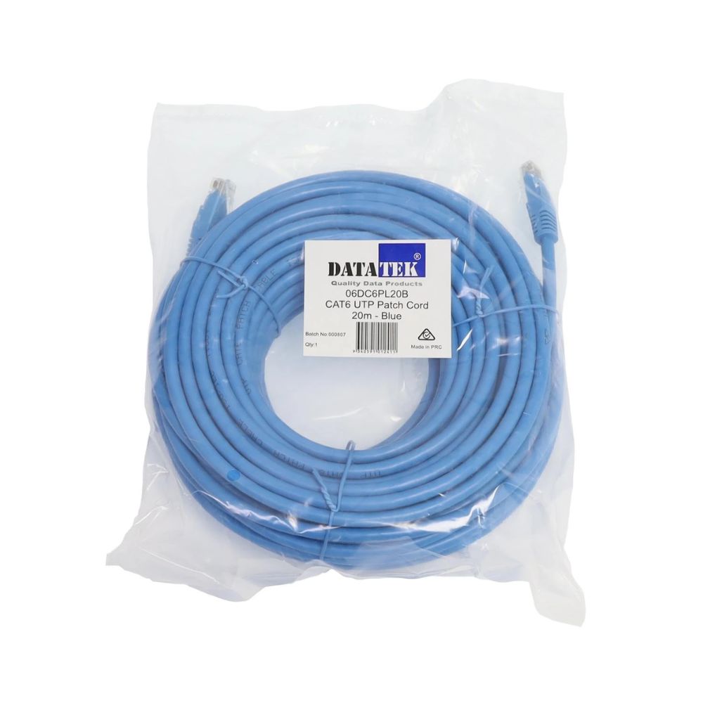 Datatek 06DC6PL20B 20 Metre CAT6 UTP Patch Lead