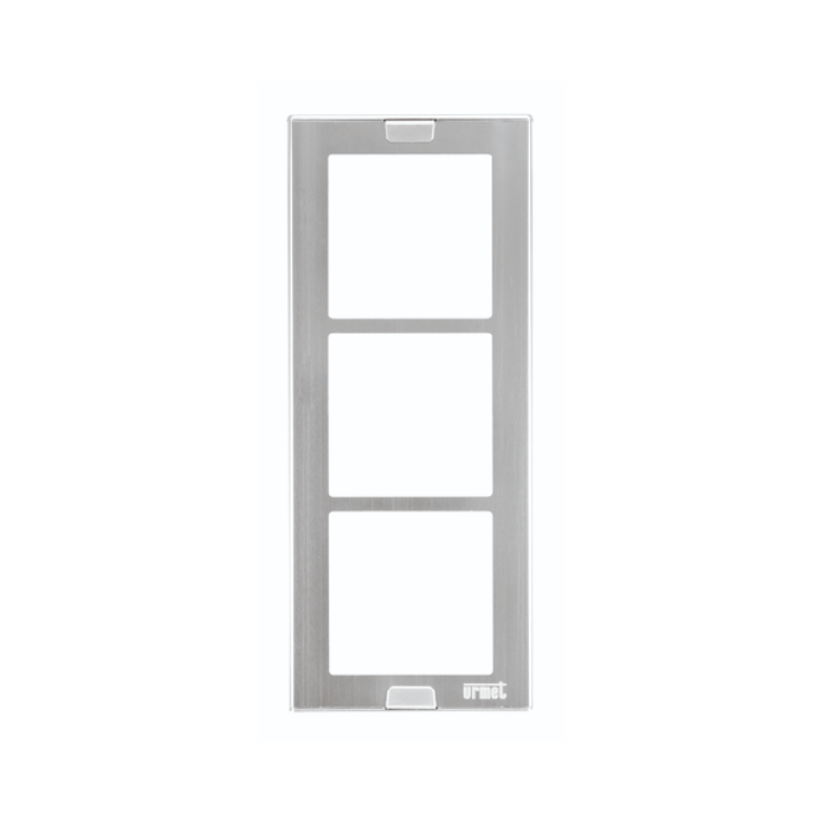 URMET 1148/63 Wall Wire Cover Trim with Wall Frame, 3 Modules, Sinthesi S2