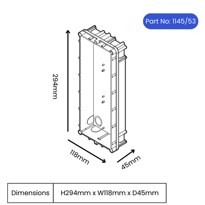 URMET 1145/53 Flush Embedding Box for Alpha - 3 modules