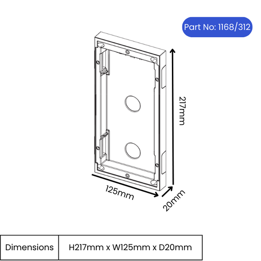 URMET 1168/312 Housing with Wall Frame, 2 Modules, Surface Wall