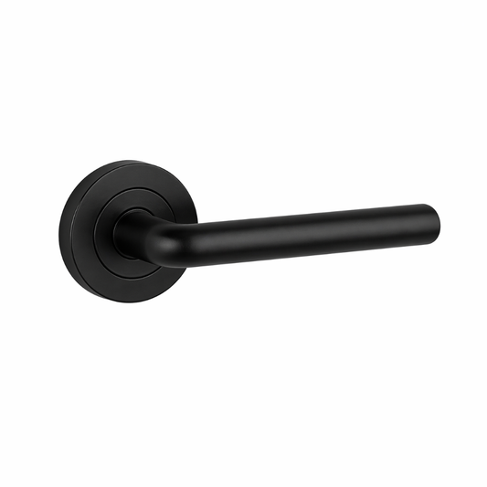 Lockwood 1220/1221/104PC Symphony 104 Lever on Round Rose Full Set- Black Polyester Powdercoat