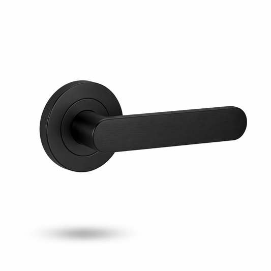 Lockwood 1220/1221/106PC Symphony 106 Lever on Round Rose Full Set- Black Polyester Powdercoat