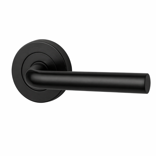 Lockwood 1220/1221/97PC Symphony 97 Lever on Round Rose Full Set- Black Polyester Powdercoat