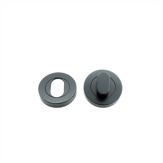 Lockwood 1226/7NPC Symphony 1220 Series Oval Cylinder and Turn Escutcheon Kit- Black Polyester Powdercoat