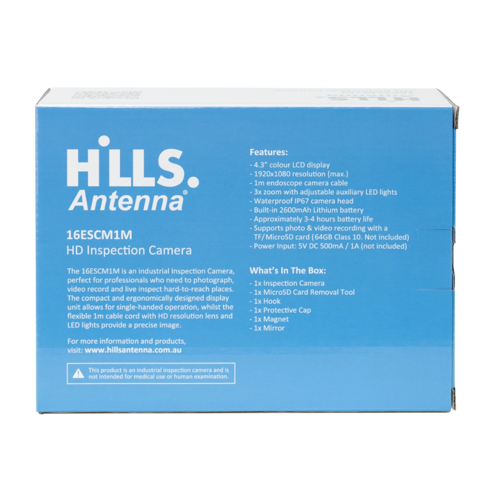 Hills Antenna 16ESCM1M  4.3 Inch Inspection Camera with Screen & 1m Wire