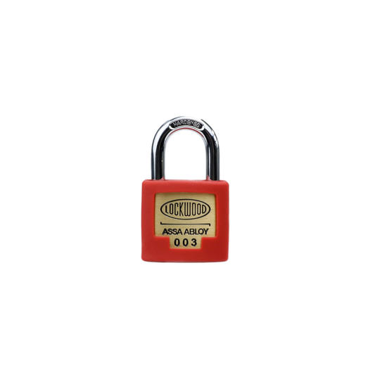 Lockwood 325/35/123/003 325 Series Padlock 35MM with 23MM Shackle and Red Silicon Jacket - AU 003 FIRE KEY