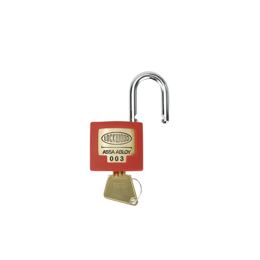Lockwood 325/35/123/003 325 Series Padlock 35MM with 23MM Shackle and Red Silicon Jacket - AU 003 FIRE KEY
