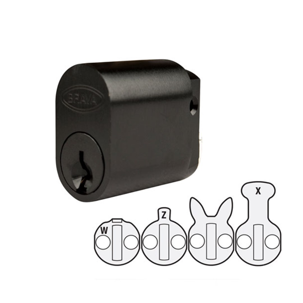 5070XBLKKA1 Brava Metro Oval Cylinder LW5 Profile KA1 with X W Z & R Cams Matt Black
