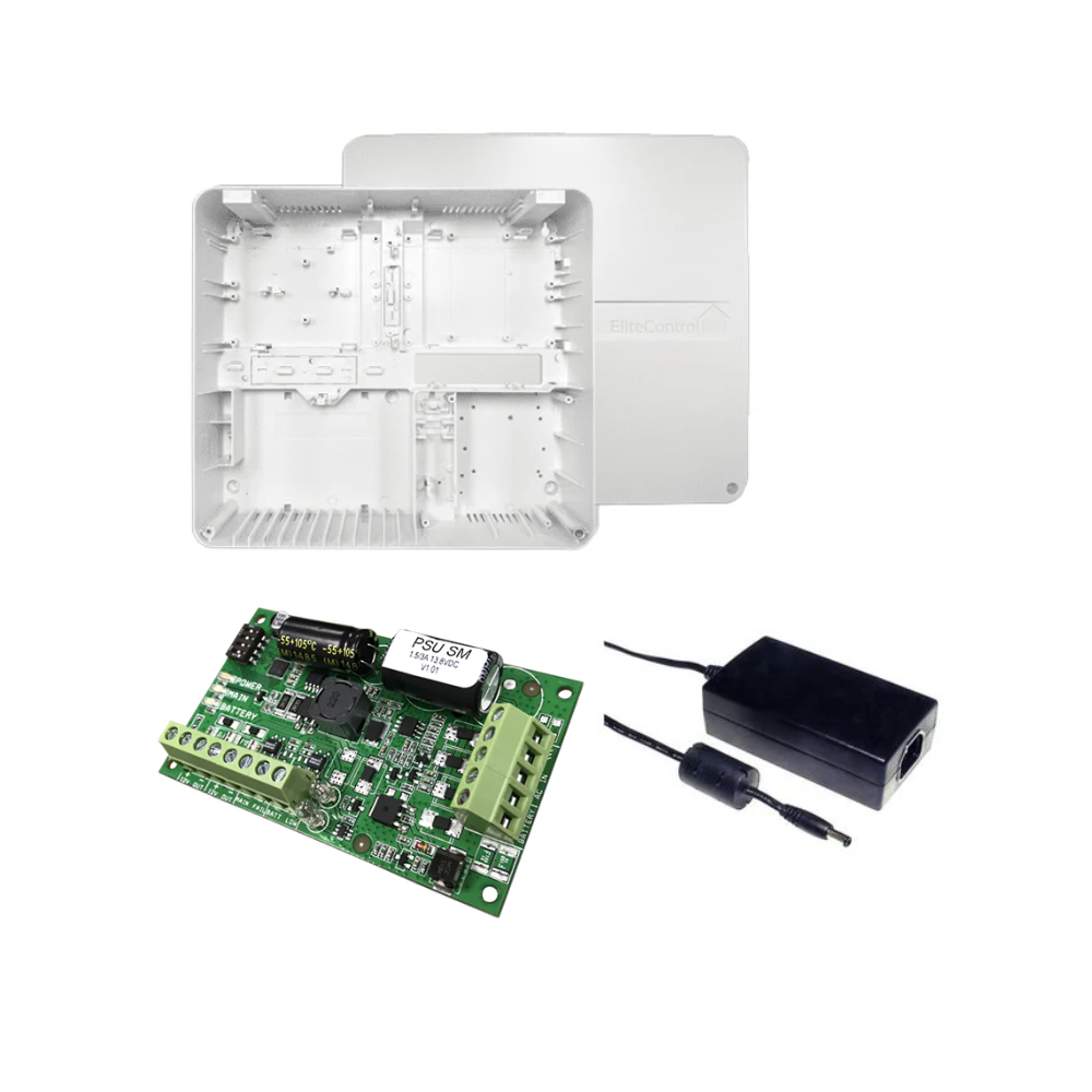 Elite Alarms, PSUSM, 13.8v 3A Power Supply In Cabinet, Provision For 12v Battery & Charging