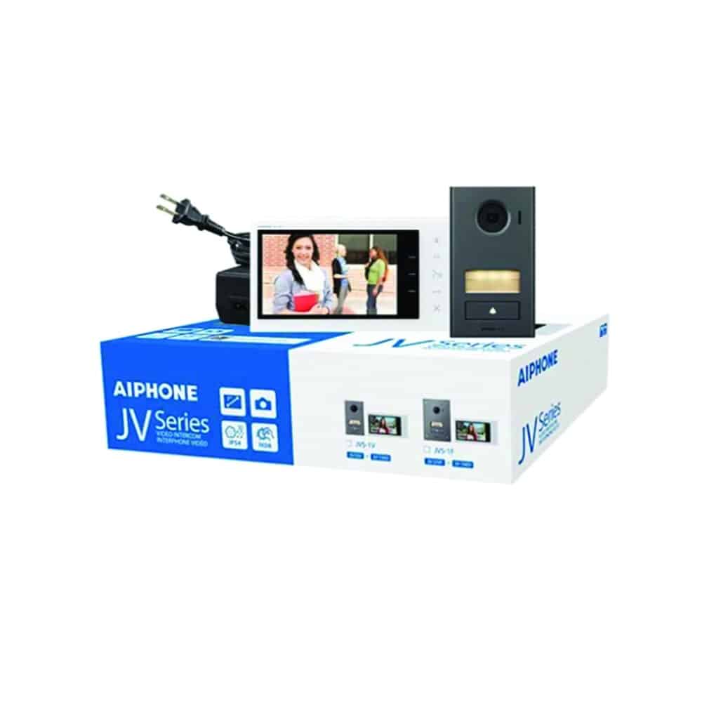 Aiphone JVS-1V.MO, Video Intercom Kit, 7" Screen, Handsfree, 1 to 1 Colour Video, Surface Mount Entry, No APP. (JV-1MD, JV-DV, PS-2420)