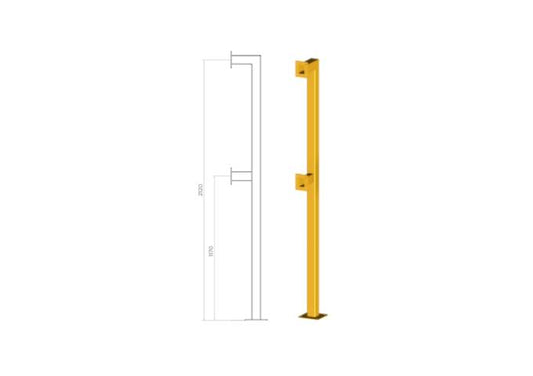 SEQ2, Intercom Bollard Dual Attachment Points @ 1170 & 2120 Yellow Powdercoat Finish