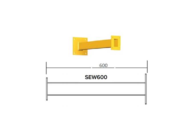SEW600, 600m Long Square Wall Mount Yellow Powder Coated Finish