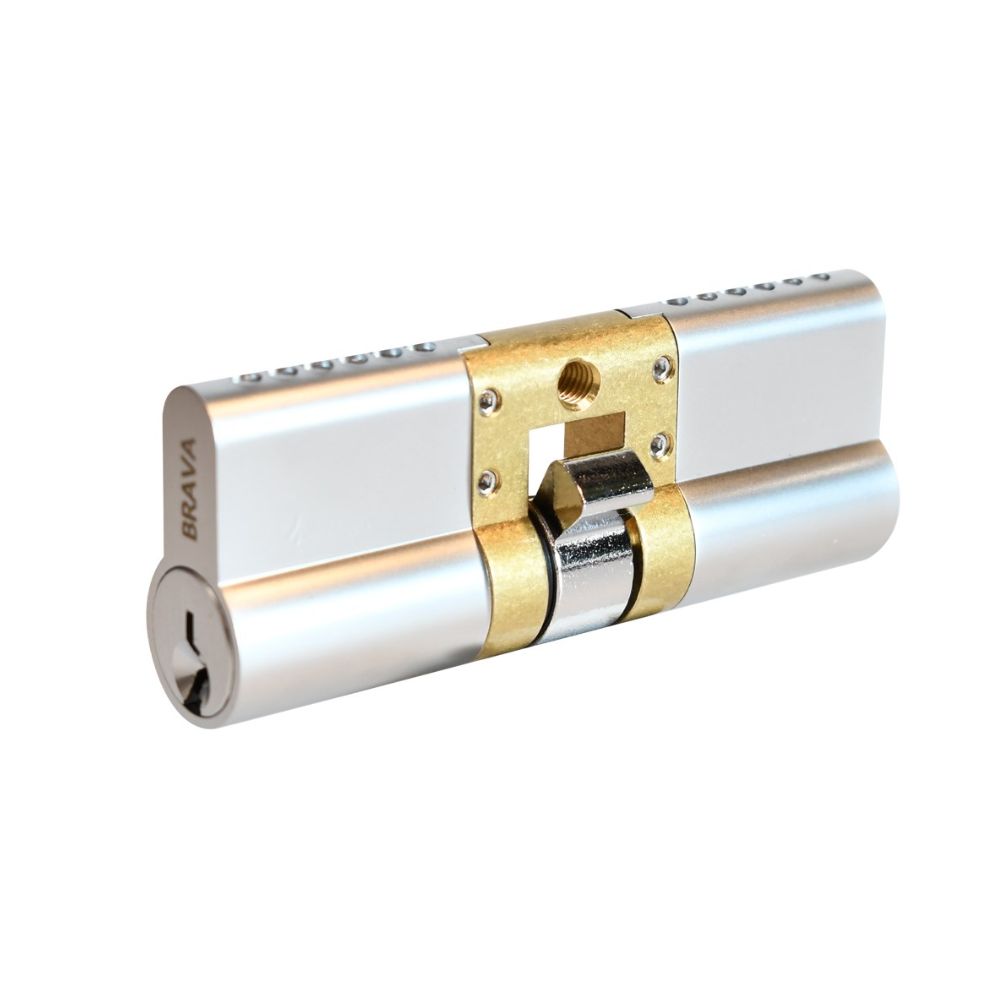 Brava Metro BR905551MOD5PSC 905551 Rekeyable Modular Fixed Cam Double Cylinder LW4 Profile KD Satin Chrome