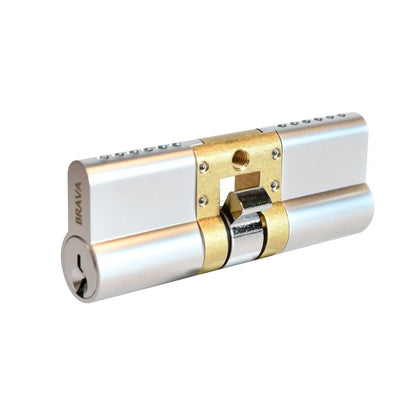 Brava Metro BR905551MOD5PSC 905551 Rekeyable Modular Fixed Cam Double Cylinder LW4 Profile KD Satin Chrome