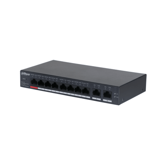 DAHUA, CS4010-8ET-110 Dahua Switch 8 Port PoE 2 uplinks 110 watt Cloud Managed
