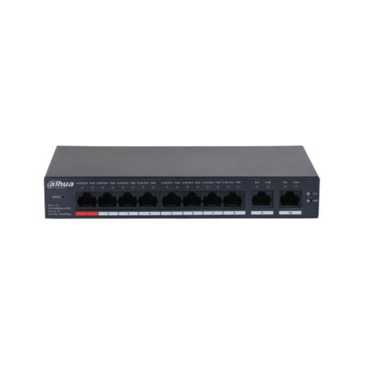 DAHUA, CS4010-8ET-110 Dahua Switch 8 Port PoE 2 uplinks 110 watt Cloud Managed