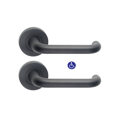 DK830018BLK Dormakaba Furniture Vision Round Rose Pair with 18 Lever Black