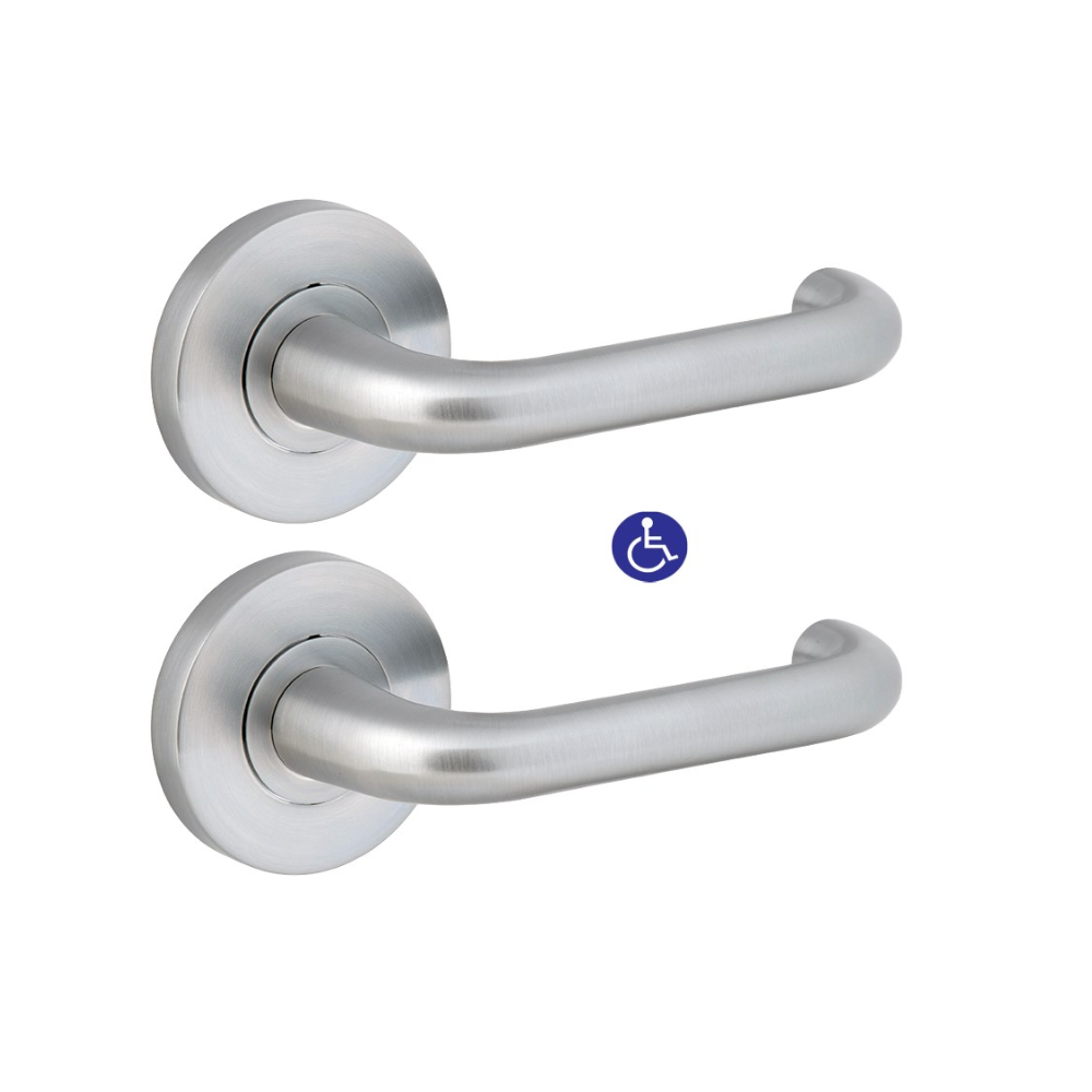 DK830018SX Dormakaba Furniture Vision Round Rose Pair with 18 Lever Satin Chrome