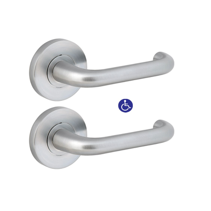 DK830018SX Dormakaba Furniture Vision Round Rose Pair with 18 Lever Satin Chrome