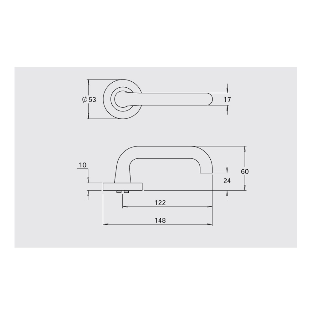 DK830018SX Dormakaba Furniture Vision Round Rose Pair with 18 Lever Satin Chrome