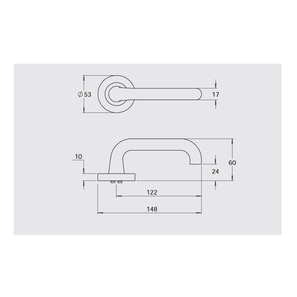 DK830018SX Dormakaba Furniture Vision Round Rose Pair with 18 Lever Satin Chrome