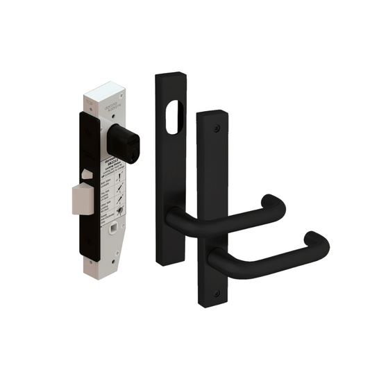 Dormakaba DKSB2212KIT6BLK SB2212 Classroom Lock Kit with 6400 Square End Plate Furniture & KD Cylinder PVD Black
