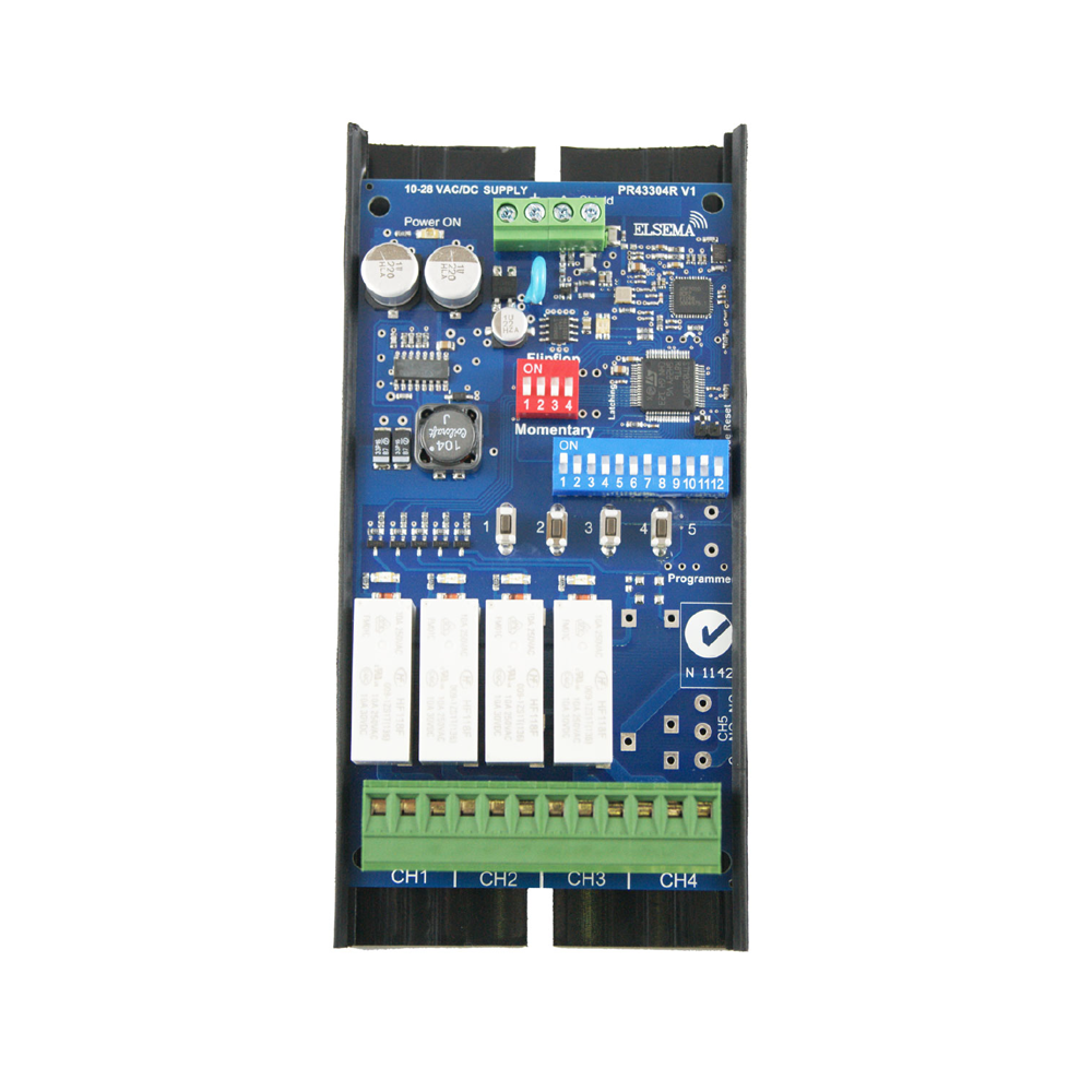 Elsema, PCR43304R 4 Channel Penta Receiver with Relay Outputs and 5 Frequencies