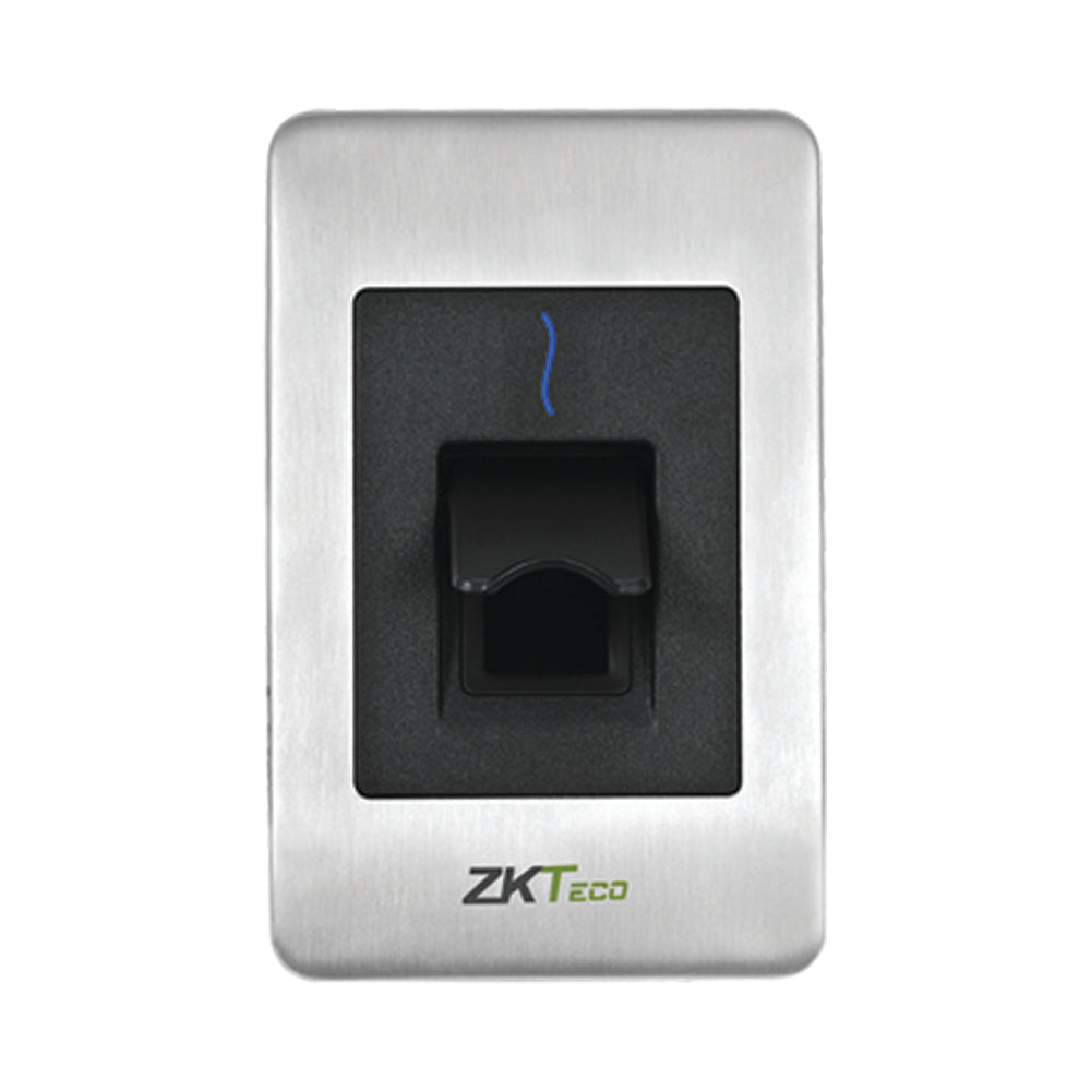 ZKTeco FR1500-WP Flush Mounted RS485 Fingerprint Reader, Single Gang, IP65 Water Proof. Standard ID Card, Optional Mifare, HID, iclass Card