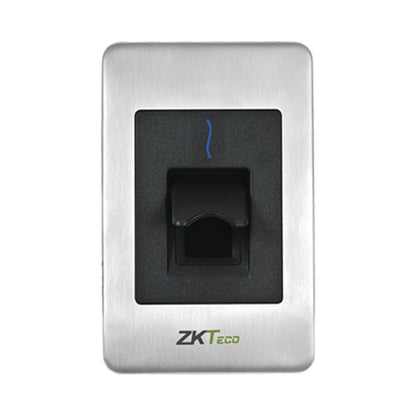 ZKTeco FR1500-WP Flush Mounted RS485 Fingerprint Reader, Single Gang, IP65 Water Proof. Standard ID Card, Optional Mifare, HID, iclass Card