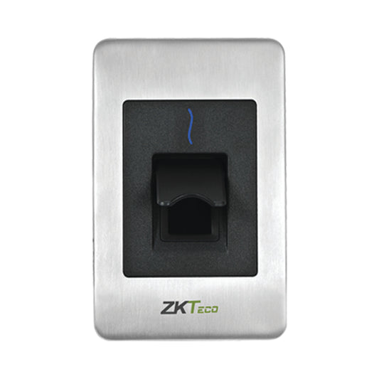 ZKTeco FR1500-WP Flush Mounted RS485 Fingerprint Reader, Single Gang, IP65 Water Proof. Standard ID Card, Optional Mifare, HID, iclass Card