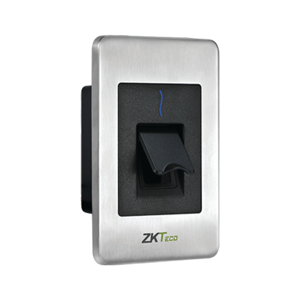 ZKTeco FR1500-WP Flush Mounted RS485 Fingerprint Reader, Single Gang, IP65 Water Proof. Standard ID Card, Optional Mifare, HID, iclass Card