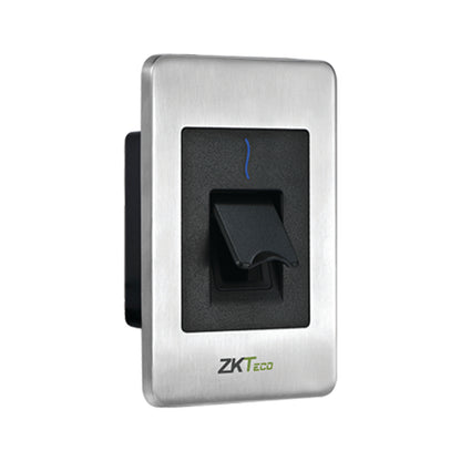ZKTeco FR1500-WP Flush Mounted RS485 Fingerprint Reader, Single Gang, IP65 Water Proof. Standard ID Card, Optional Mifare, HID, iclass Card
