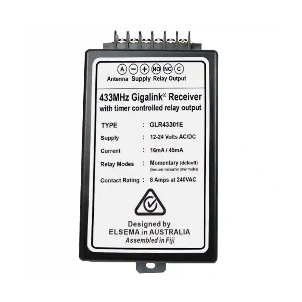 Elsema GLR43301E 1-Channel, 11-28 VAC/DC Supply Relay Output and Plastic Case