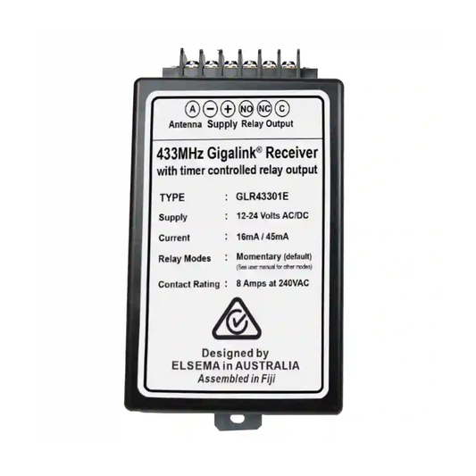 Elsema GLR43301E 1-Channel, 11-28 VAC/DC Supply Relay Output and Plastic Case