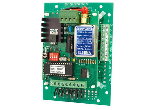 Elsema, GLR43308R, 8 Ch Relay Out RX 433MHz 11-28VAC/DC