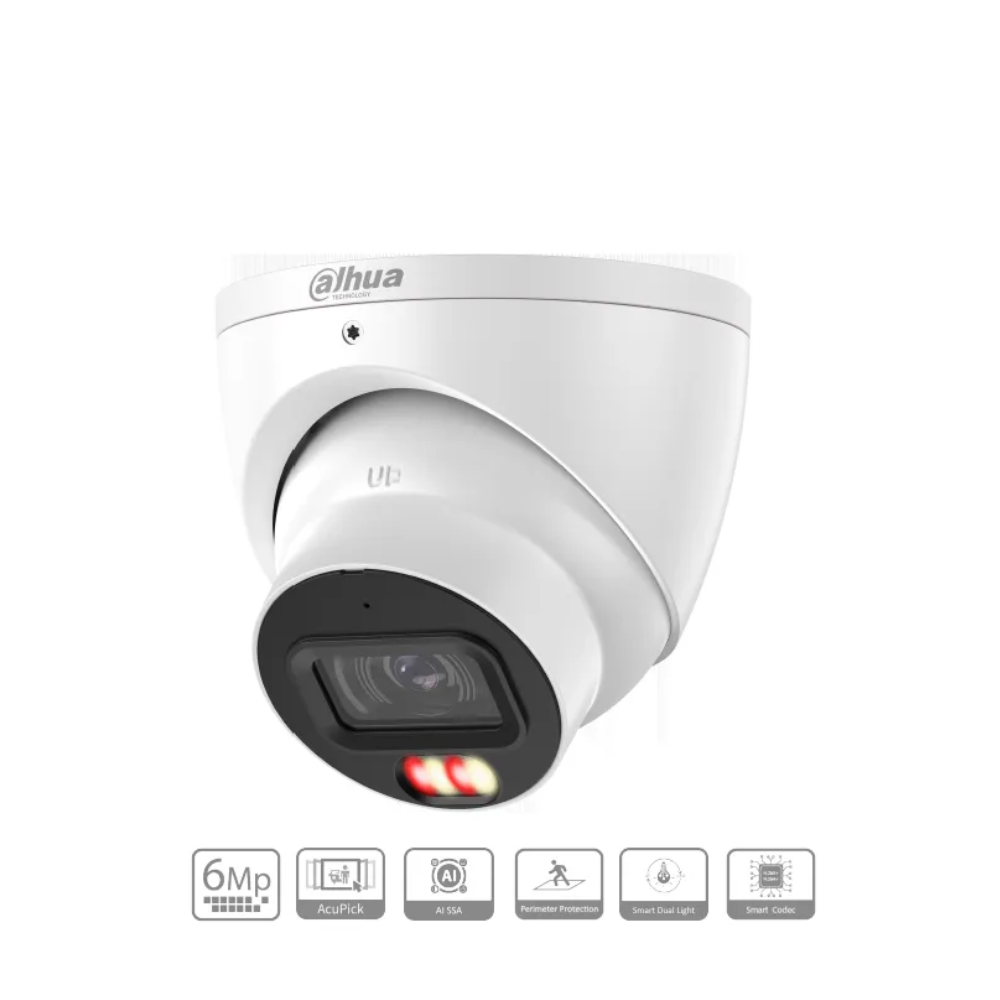 Dahua, IPCHDW3667EMSIL, IP 6MP 2.8mm Dual Light AcuPick Turret Camera