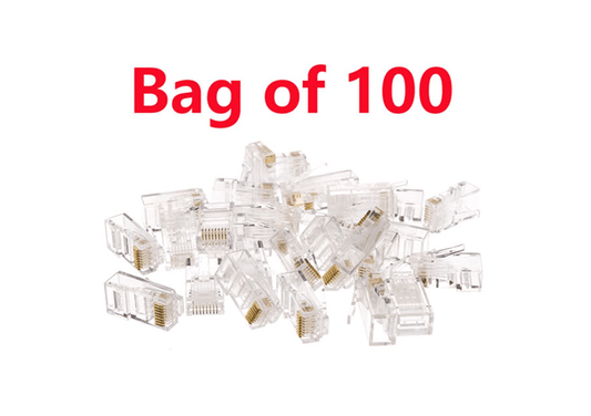 NECAT5E6CP100, Neptune Cat5/Cat6 RJ45 Through Crimp, Bag 100