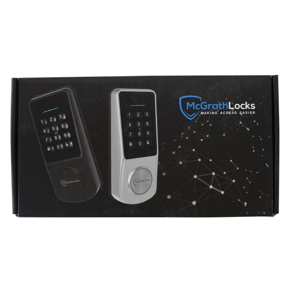 McGrath Locks, MLASHBKT6070, Ashgrove Smart Deadbolt, Raised Button with Braille, Black Finish with 60/70mm Adjustable Bolt