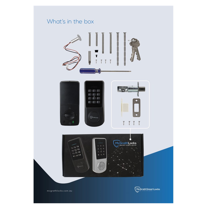 McGrath Locks, MLASHBKT6070, Ashgrove Smart Deadbolt, Raised Button with Braille, Black Finish with 60/70mm Adjustable Bolt